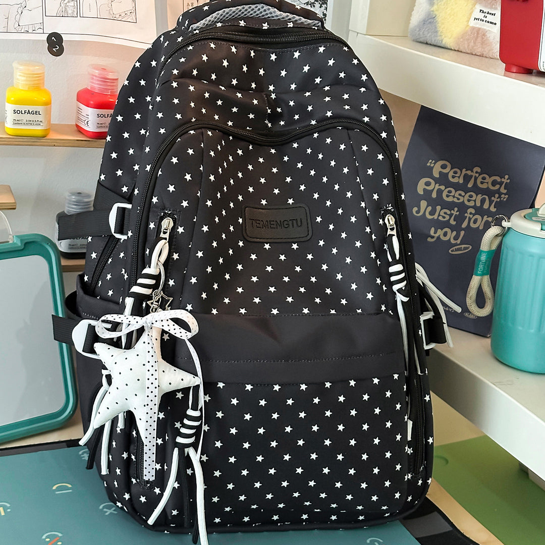 Star-Patterned Multi-Pocket Backpack Stornfield