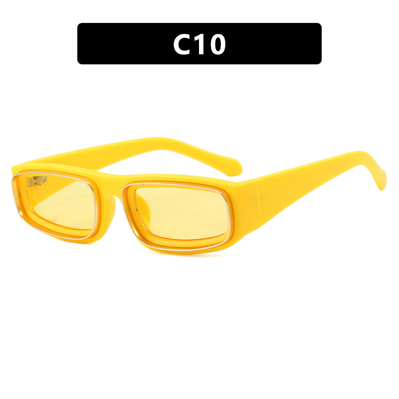 Ladies trendy rectangular sunglasses with elegant color play Stornfield