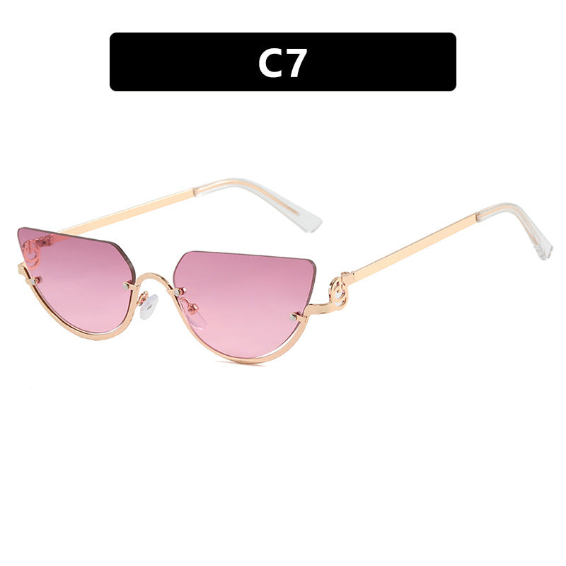 Ladies Cat-Eye Sunglasses with Gold-Colored Metal Frame and UV Protection Stornfield
