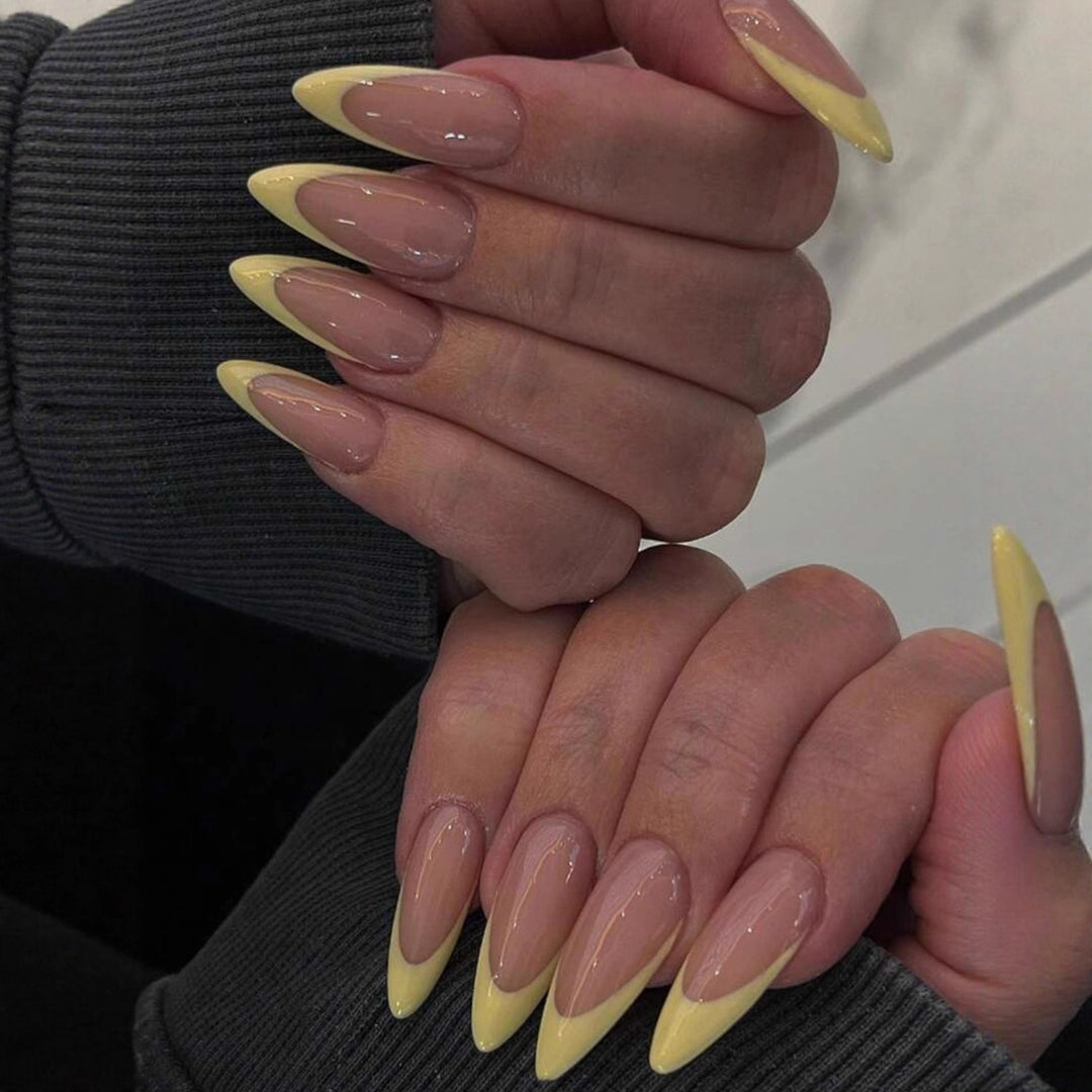 Acrylic nail set with elegant neon tips Stornfield