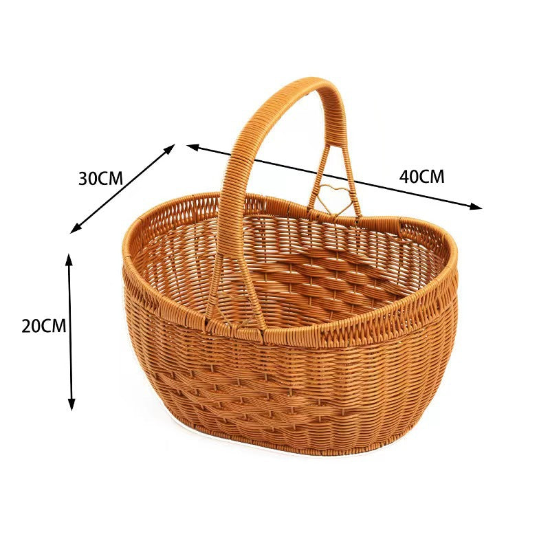 Ladies braided shopping basket with heart detail Stornfield