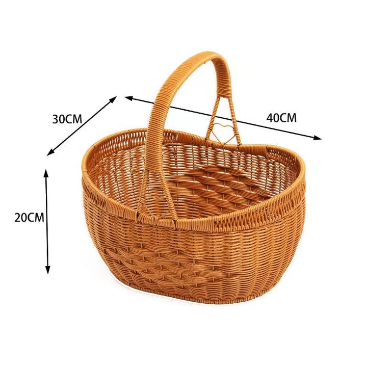 Ladies braided shopping basket with heart detail Stornfield