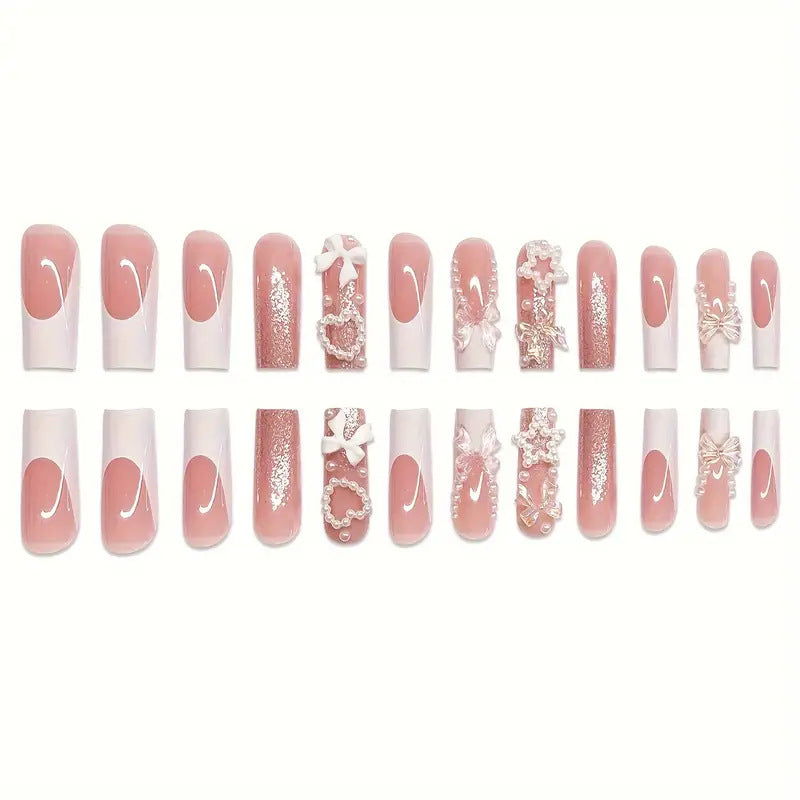 Decorative 3D Press-On Nail Set Stornfield