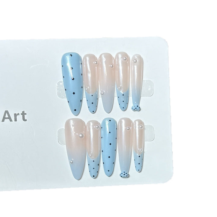 Decorative Press-On Nail Set with Unique Dot Design Stornfield