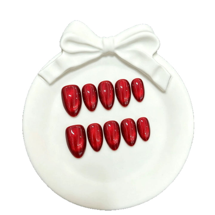 Premium Press-On Nail Art Set with Glittering Finish