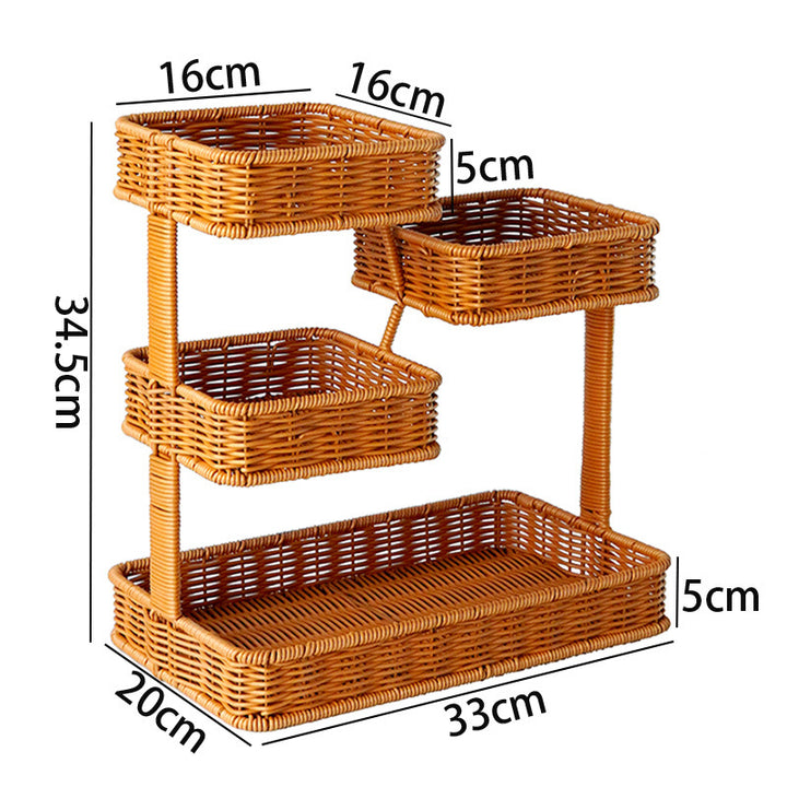 Two-Tiered Woven Fruit Display Stand Stornfield