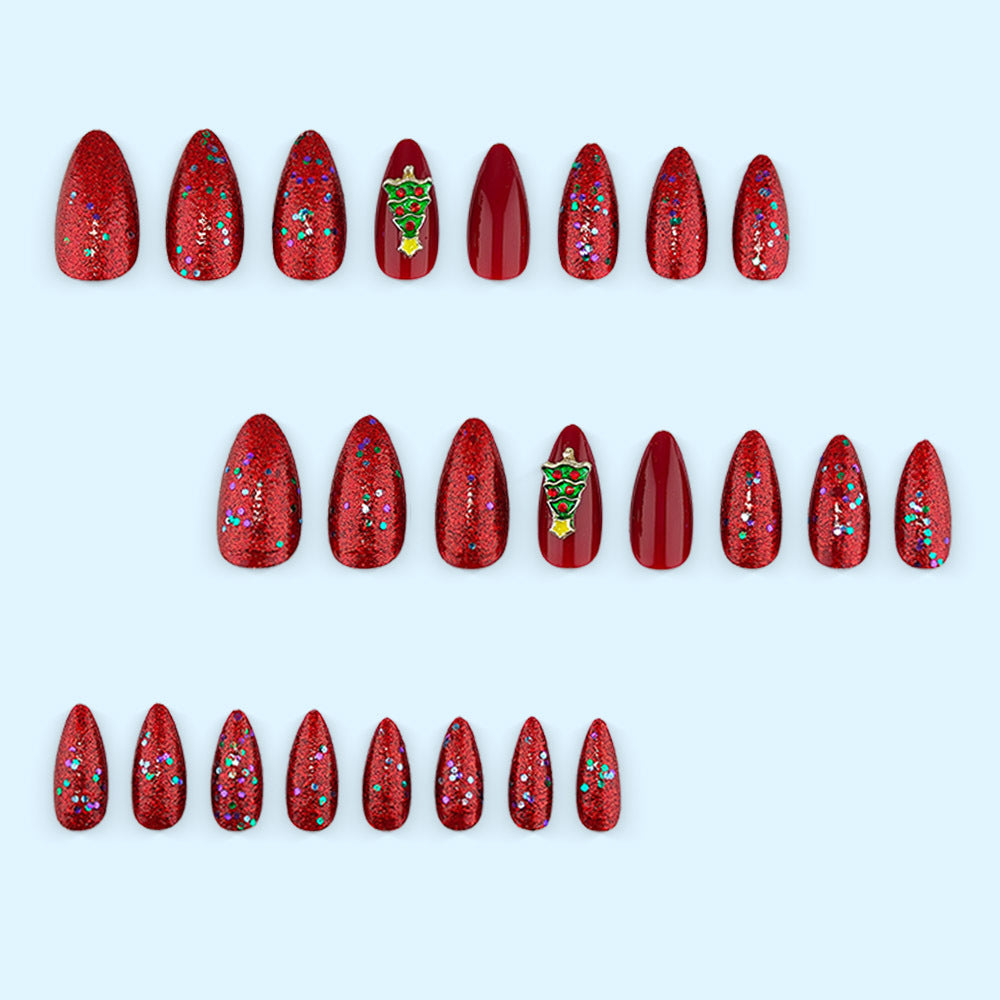 Festive artificial nails with Christmas tree design Stornfield
