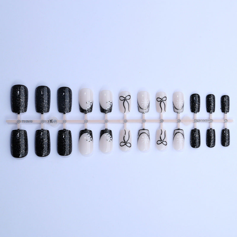 Glamorous Holiday-Themed Press-On Nail Art