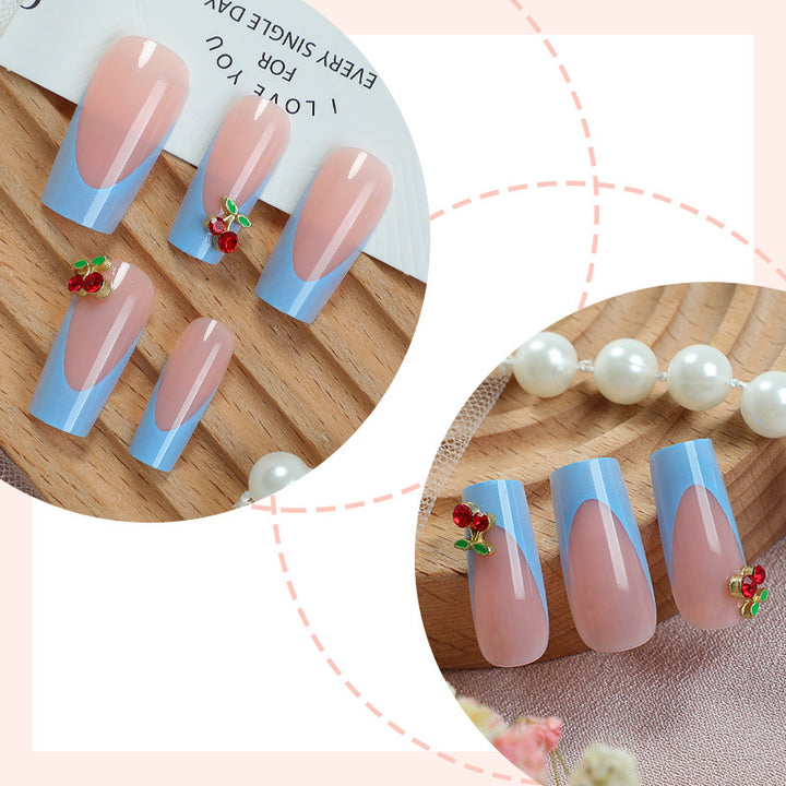 Decorative Press-On Nail Set with Floral Accents Stornfield 1788495993
