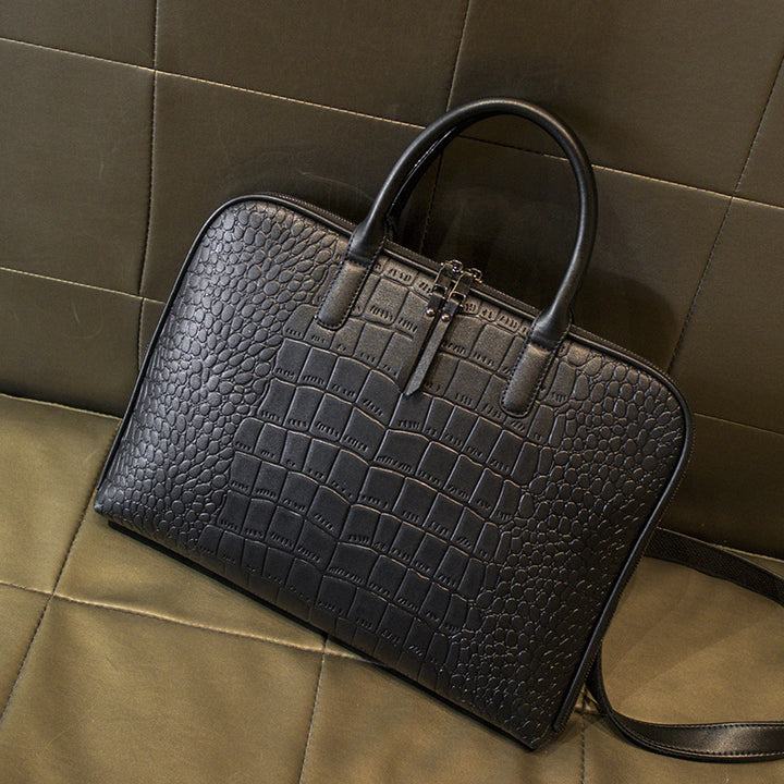 Elegant Laptop Bag in Luxurious Crocodile Look Stornfield
