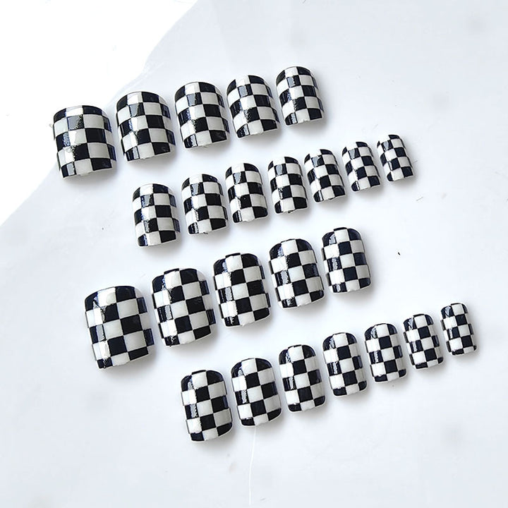 Artificial nails in modern chessboard design Stornfield