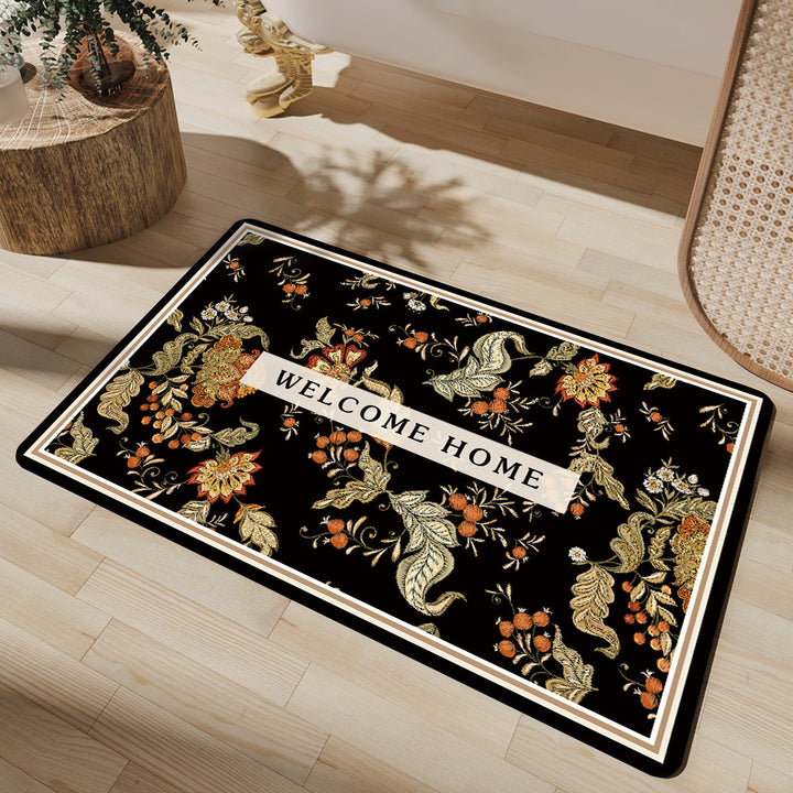 Vintage Floral Pattern Bath Mat Stornfield