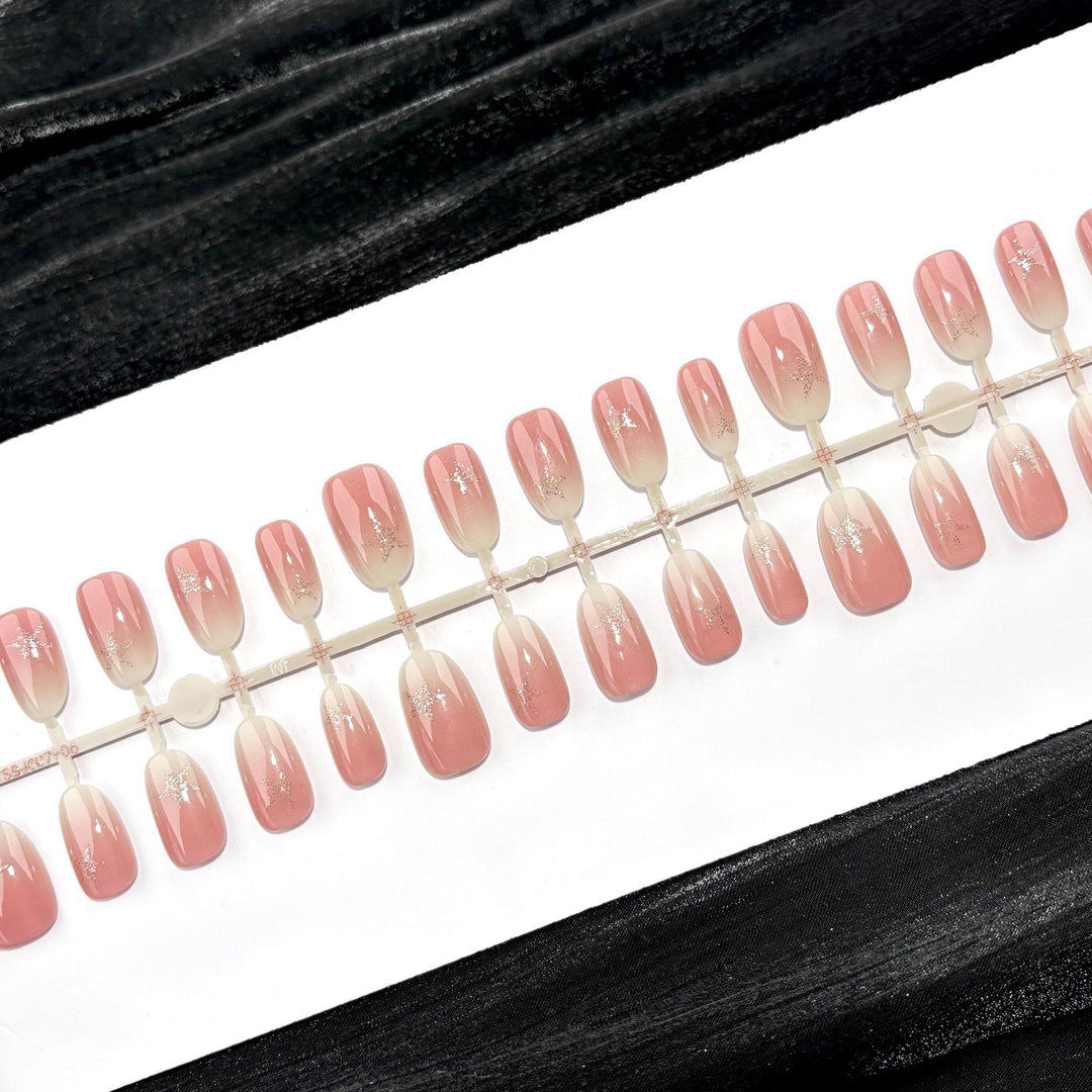 Elegant Ombre Glitter Press-On Nail Set