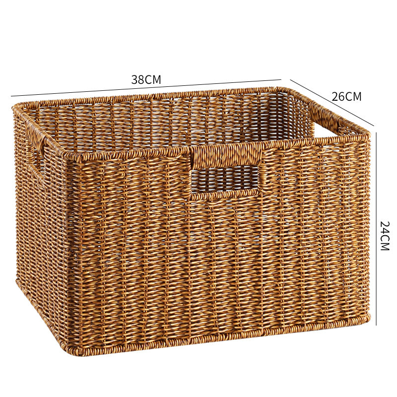 Woven Storage Basket with Ergonomic Cutout Handles Stornfield