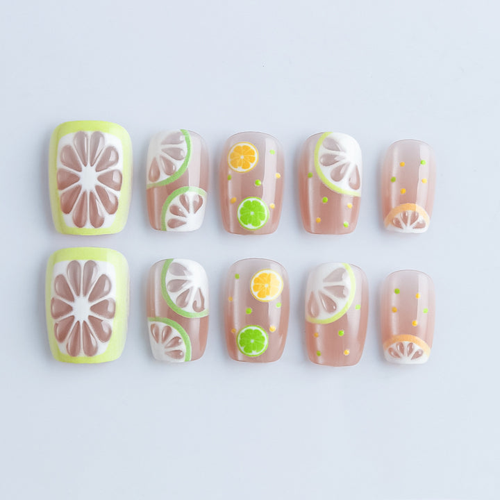 Tropical Fruit-Themed Press-On Nails Stornfield