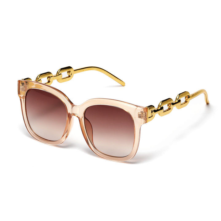 Ladies fashionable oversized sunglasses with luxurious chain frame Stornfield