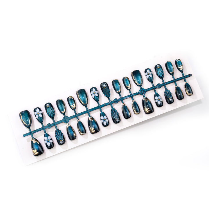 Artistic Floral and Gel Press-On Nail Art Stornfield
