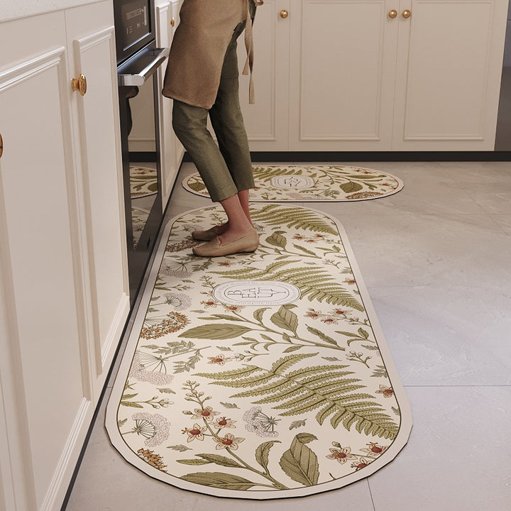 Floral Pattern Decorative Kitchen Mat