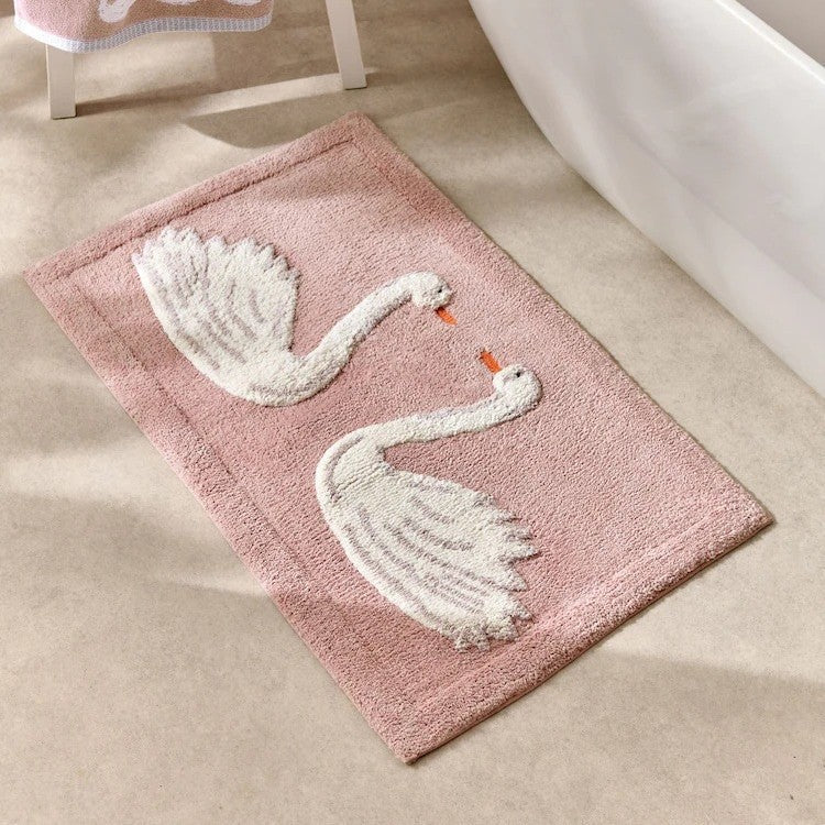 Floral Patterned Bathroom Rug for Home