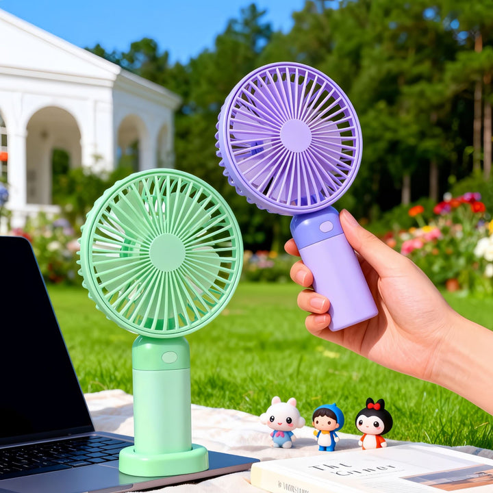 Women's portable mini fan with flexible tilt and powerful battery Stornfield