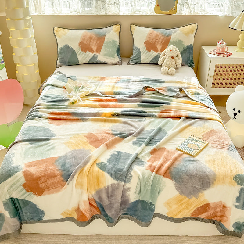 Plush Floral Bedspread and Pillowcase Set