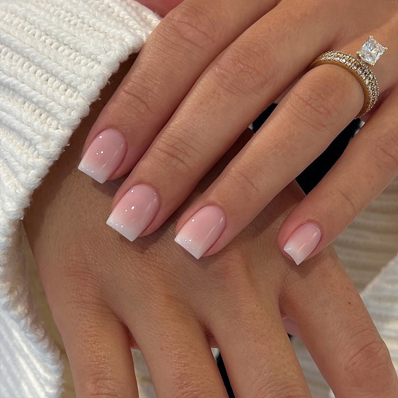 Acrylic nail set with luxurious French tips and elegant shine Stornfield