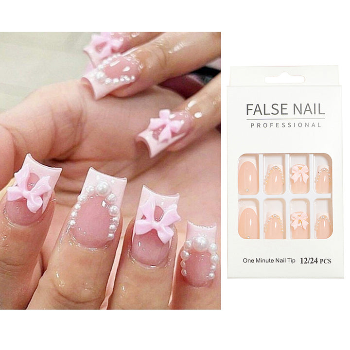 Decorative Press-On Nail Set with 3D Accents Stornfield