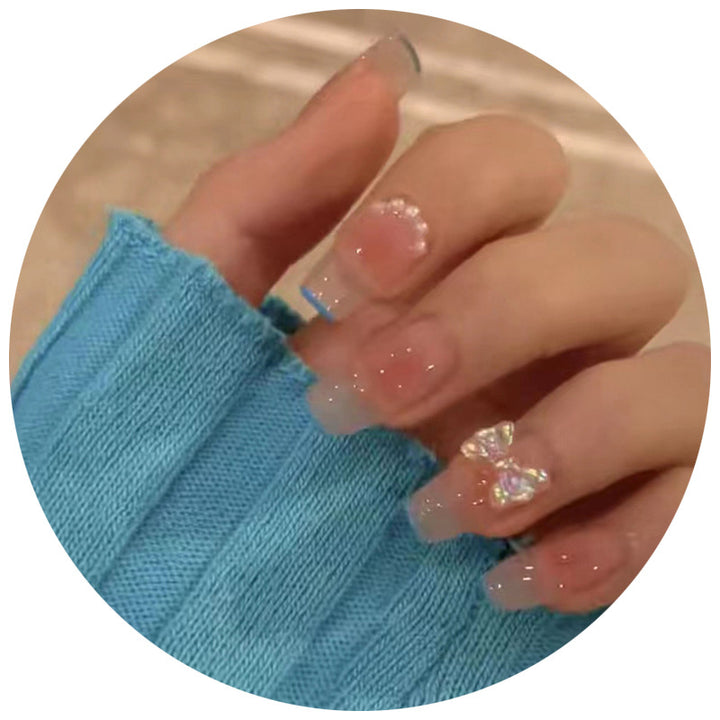 Glittery French Tip Press-On Nail Set Stornfield