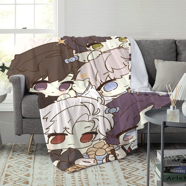 Soft Cartoon-Themed Fleece Throw Blanket