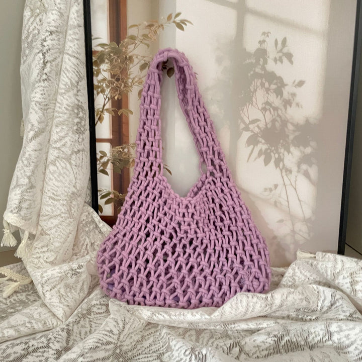Hand-knotted tote bag in modern design Stornfield