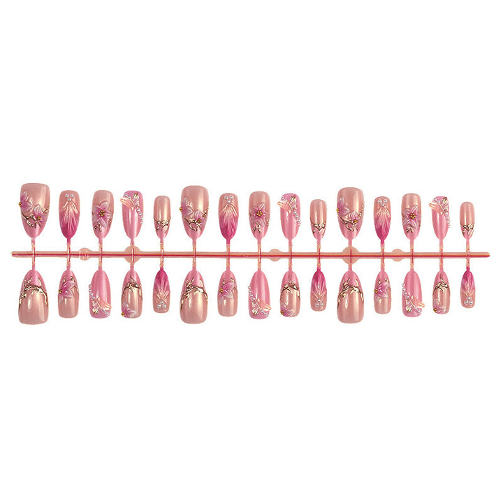 Artificial Nail Set with Floral and Glitter Designs Stornfield
