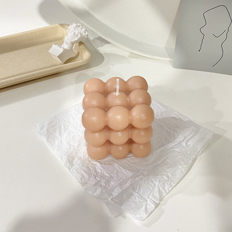 Bubble Cube Sculptural Decorative Soy Candle