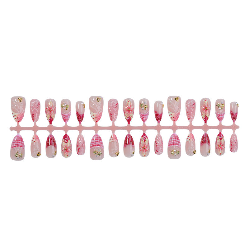 Decorative Flower Press-On Nails Stornfield
