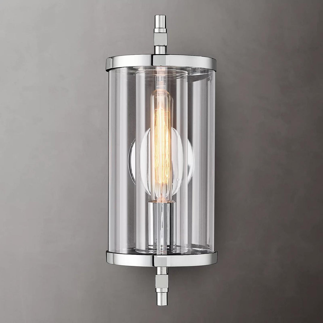 Vintage Industrial Clear Glass Wall Sconce