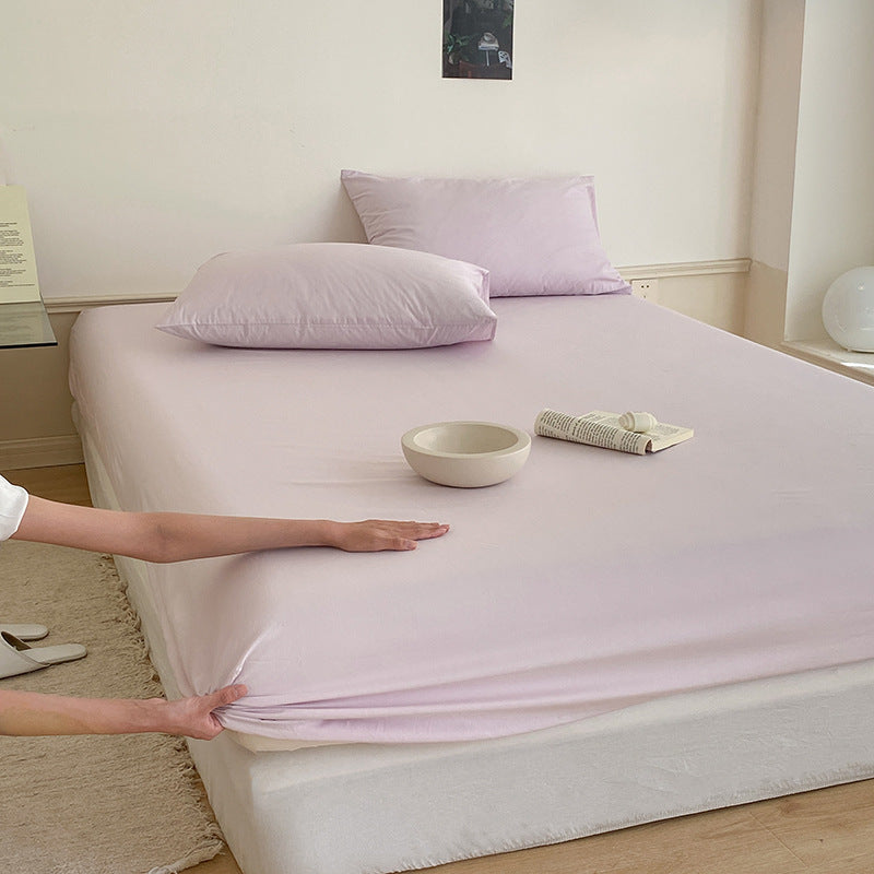 Deep-Pocket Elasticized Fitted Sheet Set with Sateen-Feel Pillowcases