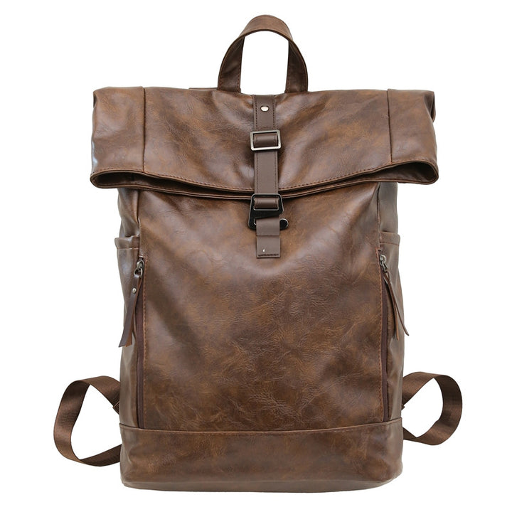 Vintage Leather Roll-Top Backpack Stornfield