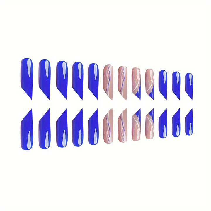 Stiletto Nail Art Extensions with Abstract Design Stornfield
