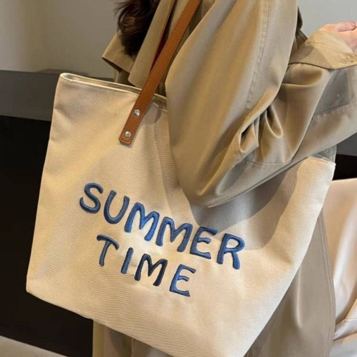 Beach bag with embroidered summer motif Stornfield