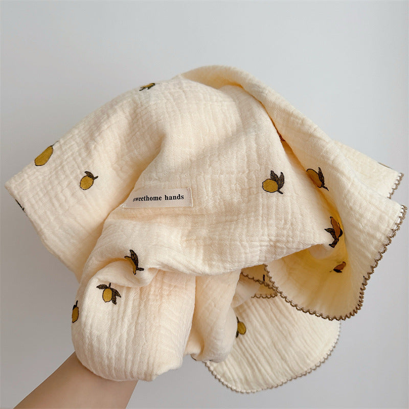 Unisex Cozy Muslin Blanket with Delicate Flower Pattern Stornfield