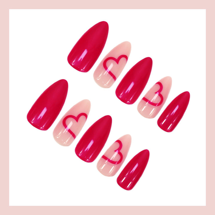 Artificial nail set with romantic heart designs Stornfield