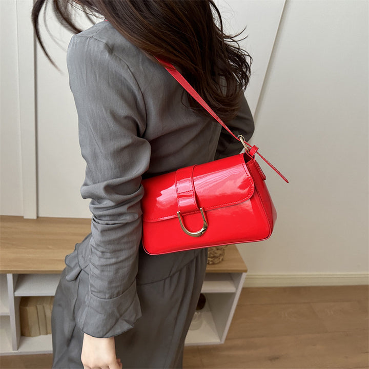 Elegant Patent Leather Shoulder Bag