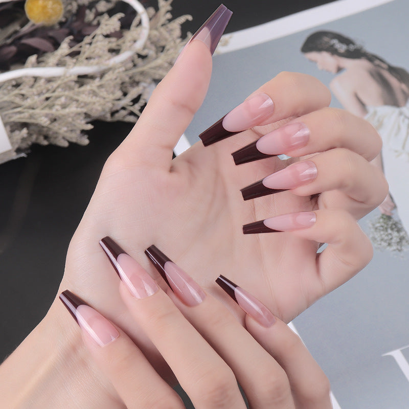 Elegant Stiletto Press-On Nail Set with Two-Tone Design Stornfield