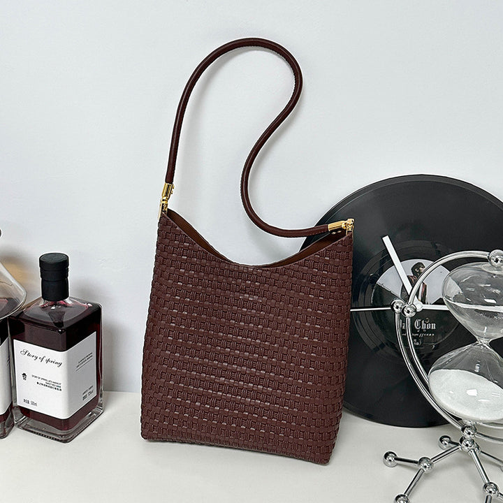 Textured Weave Shoulder Bag