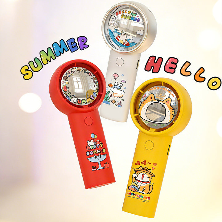 Unisex Portable Handheld Fan with Cute Cat Design Stornfield