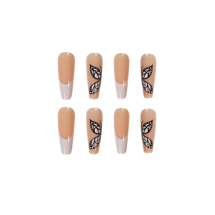 Artful Nail Extensions with Marbled Leaves Stornfield