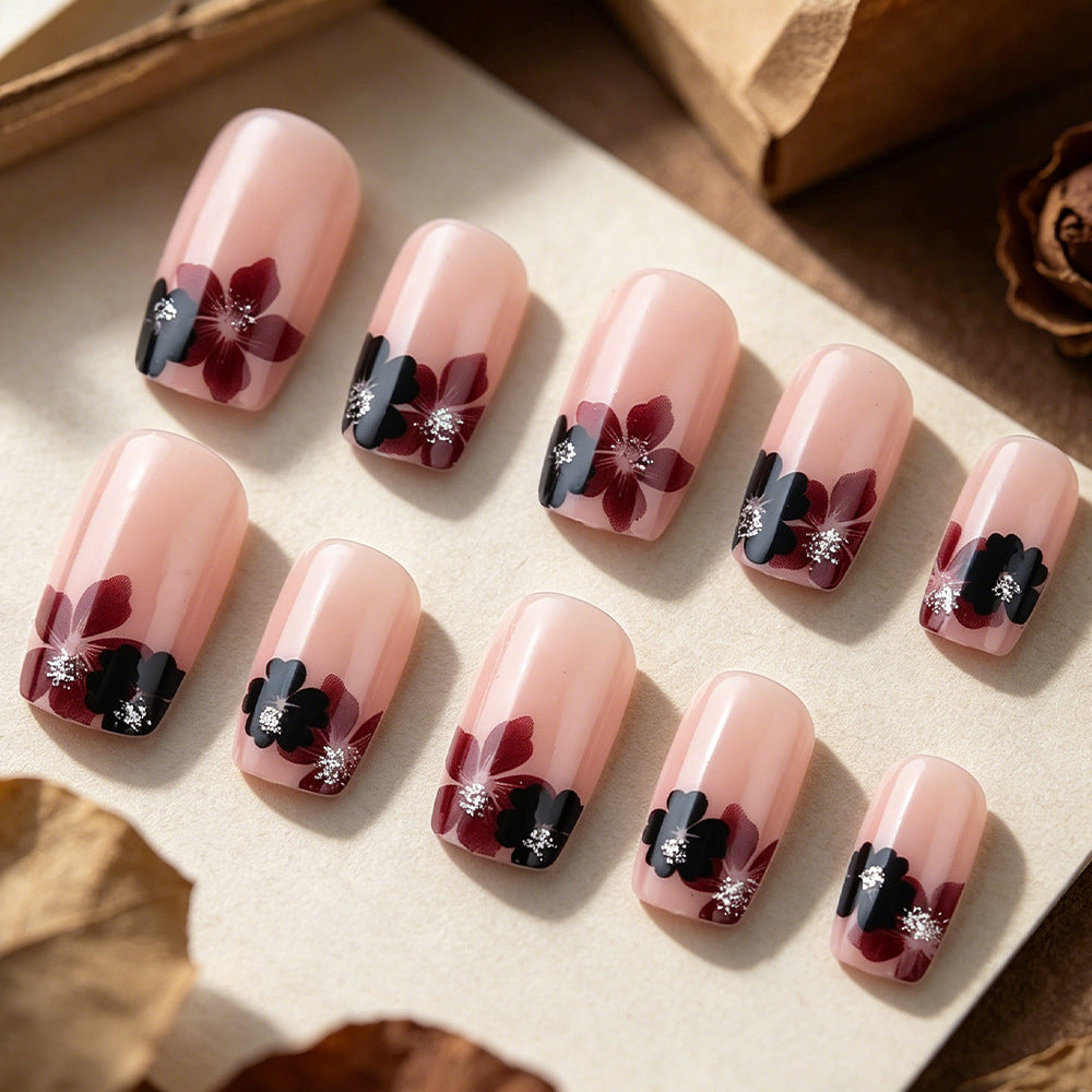 Elegant Floral Acrylic Press-On Nails Stornfield