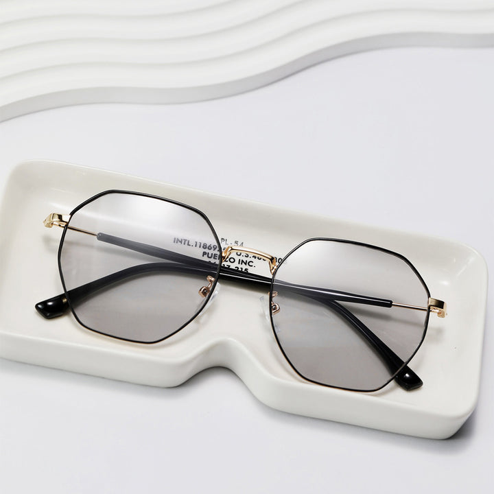 Women fashionable octagonal sunglasses with trendy metal frame Stornfield