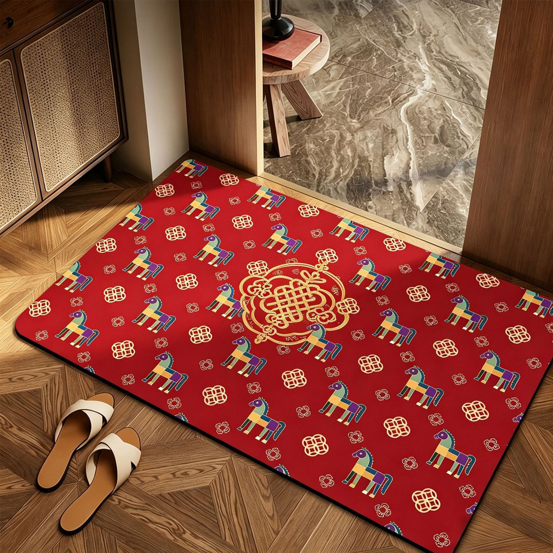 Playful Horse-Themed Memory Foam Bath Mat Stornfield