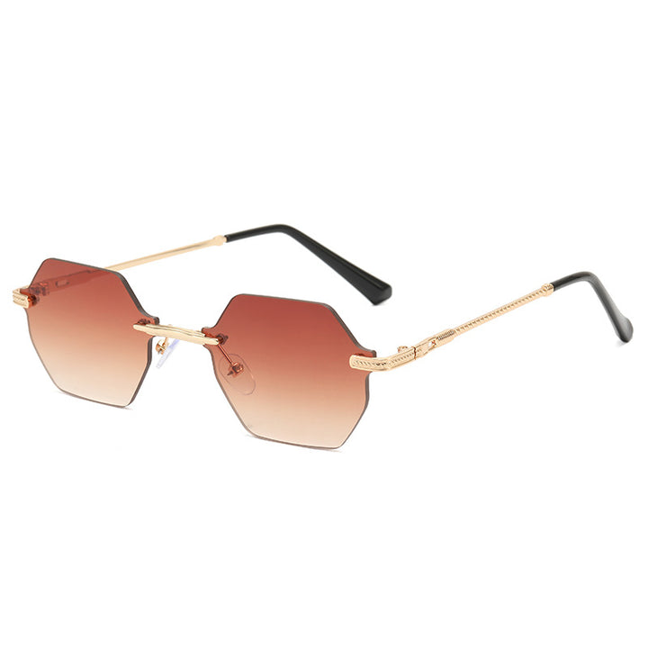 Women's hexagonal designer sunglasses with high-quality metal frame Stornfield