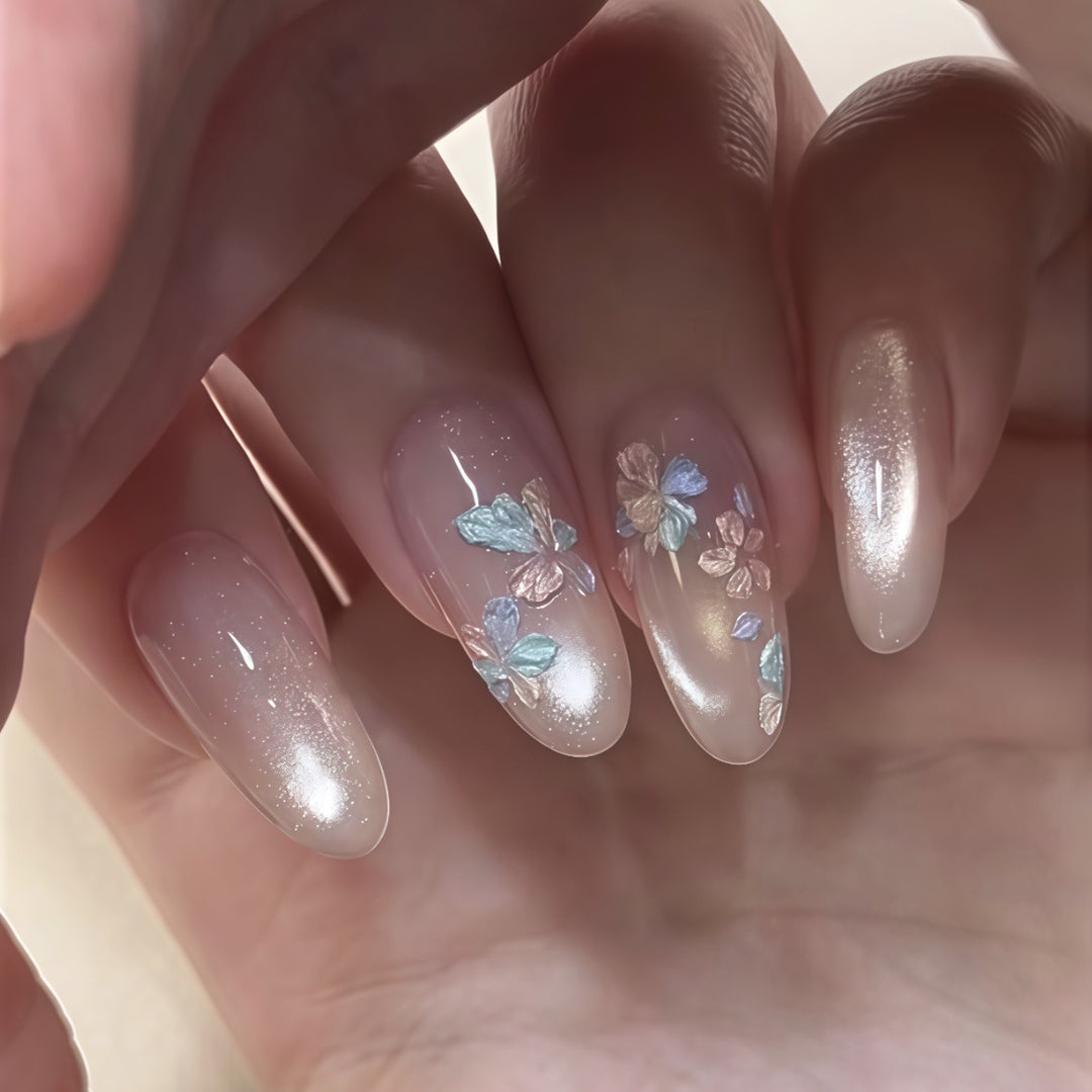 Elegant Decorative Press-On Nail Art Set